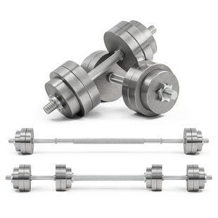 Комплект металевих гантелей Model Progressive 40 кг + з&rsquo;єднувач (2х20 кг) A2-DS-401P фото
